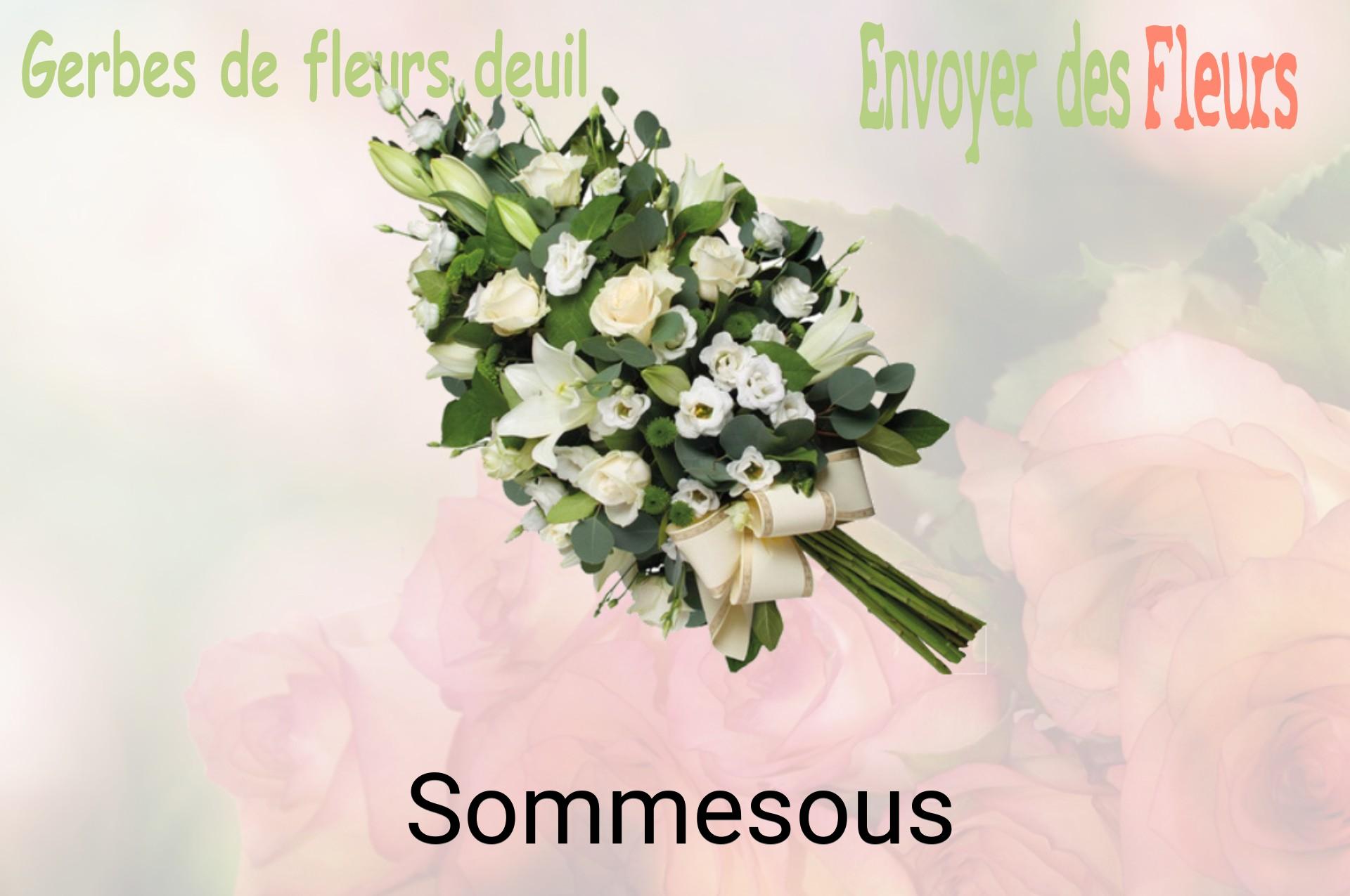 Gerbe de fleurs de deuil livrée à Sommesous